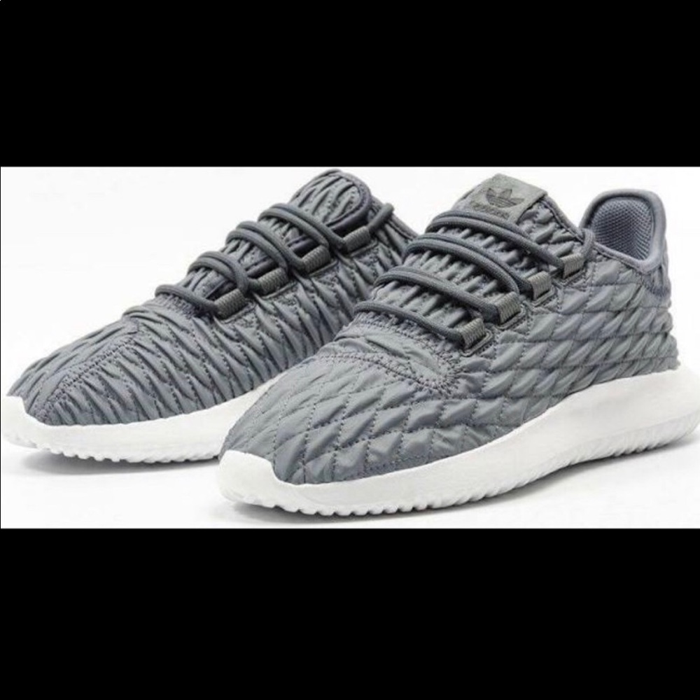 Gently used Gray Adidas Tubulars LE!